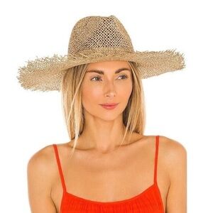 Lack of Color Sunnydip Fray Woven Seagrass Fedora Straw Beach Shade Hat Small